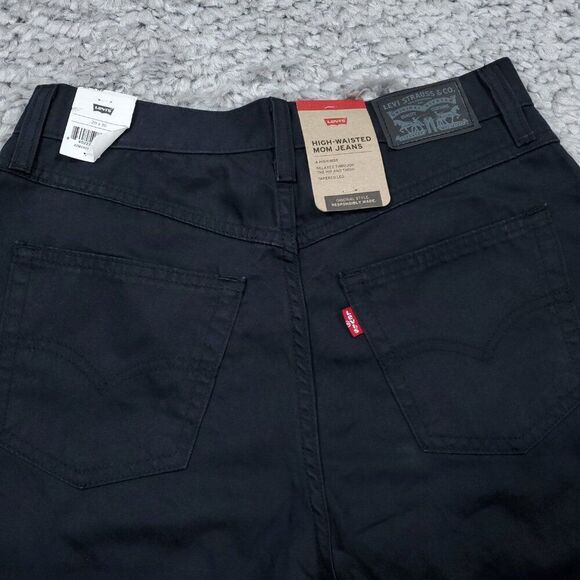 Levi's High Waisted Mom Jeans Cotton Hemp Chino Pants Black 28 x 30 High Rise - Picture 3 of 10
